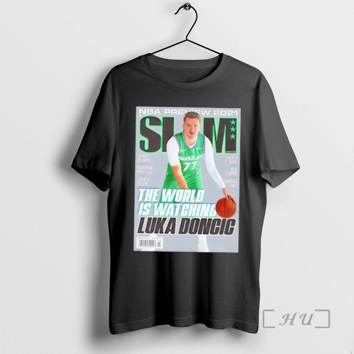 Officials Luka Doncic Mavericks The World Is Watching Slam Cover Nba Basketball Premium T Shirts