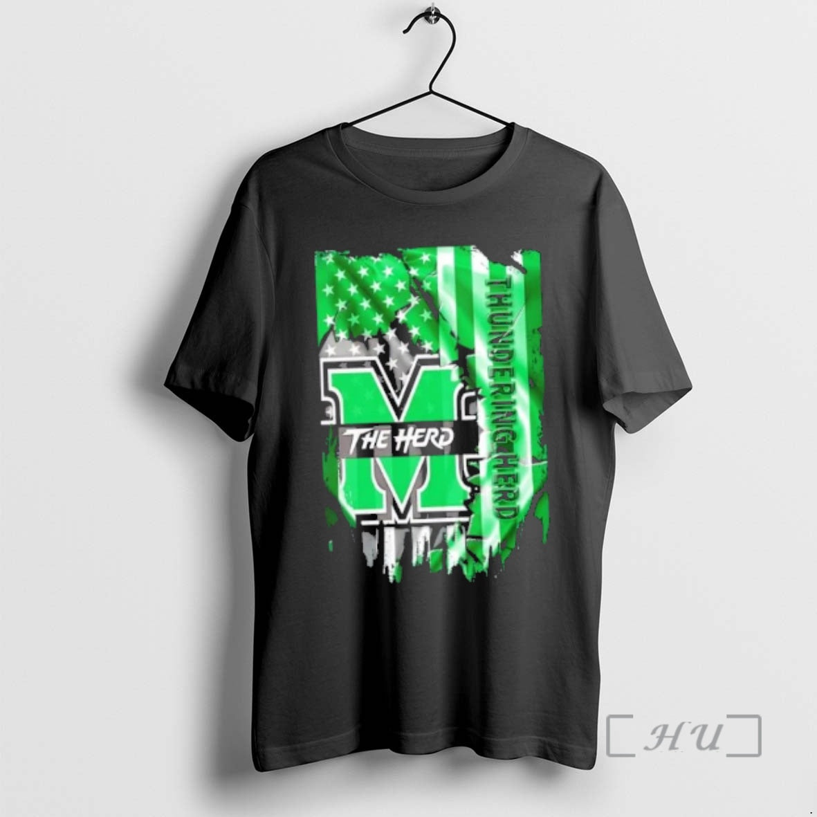 Officials Marshall Thundering Herd Football X American Flag