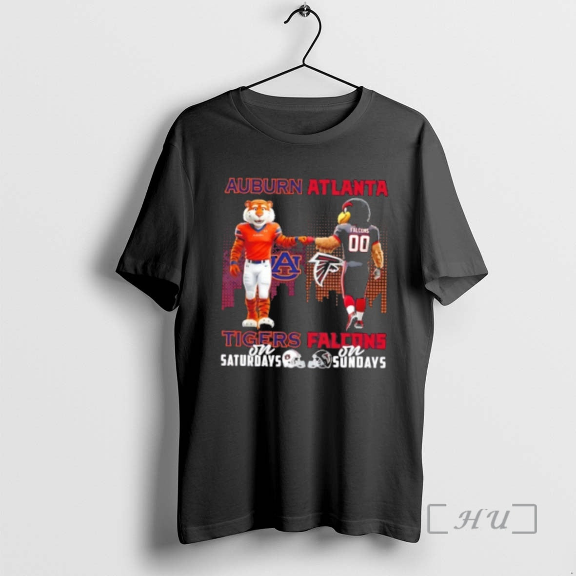 Officials Mascots Auburn Tigers On Saturdays X Atlanta Falcons On Sundays Skyline Premium T Shirts