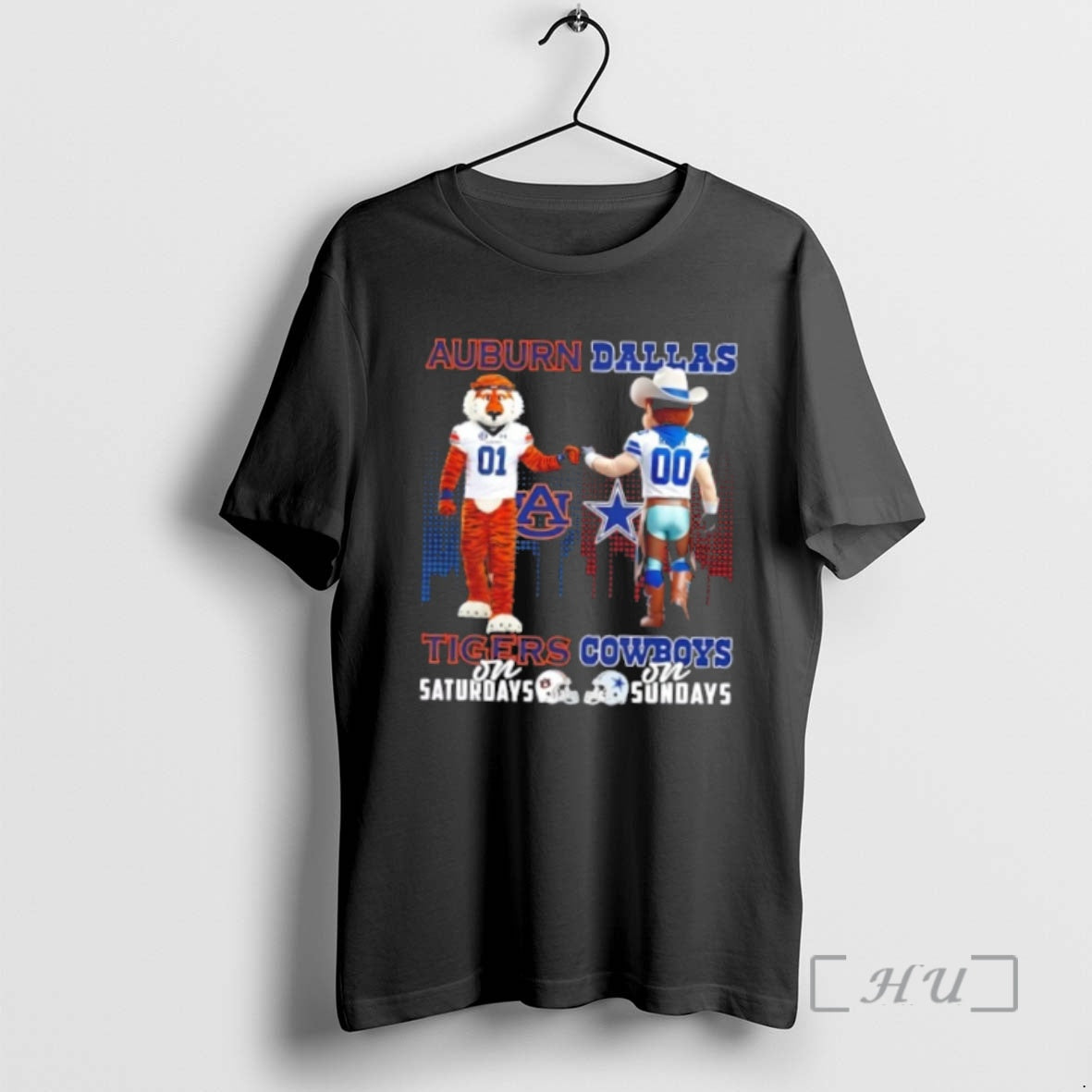 Officials Mascots Auburn Tigers On Saturdays X Dallas Cowboys On Sundays Skyline Premium T Shirts