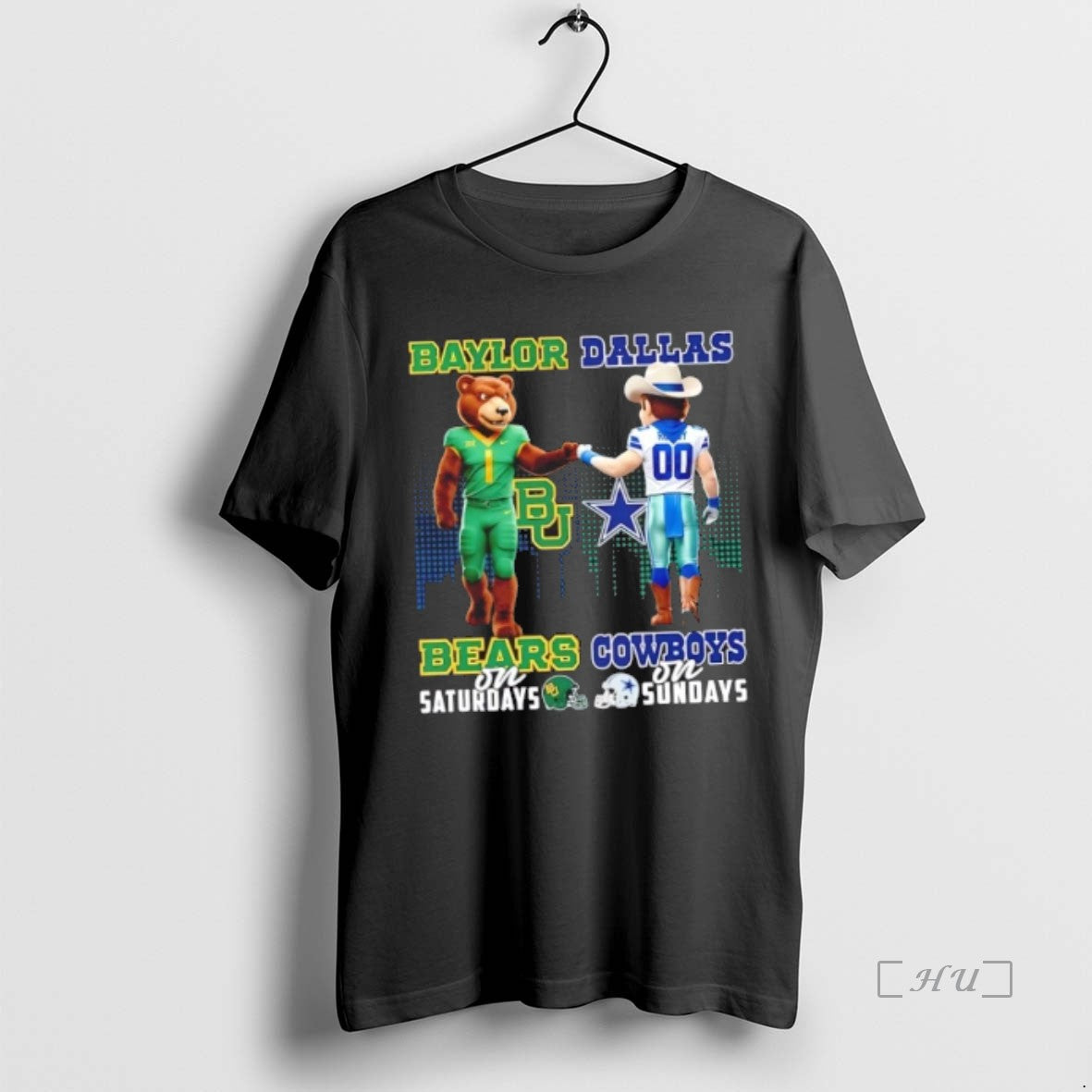 Officials Mascots Baylor Bears On Saturdays X Dallas Cowboys On Sundays Skyline Premium T Shirts