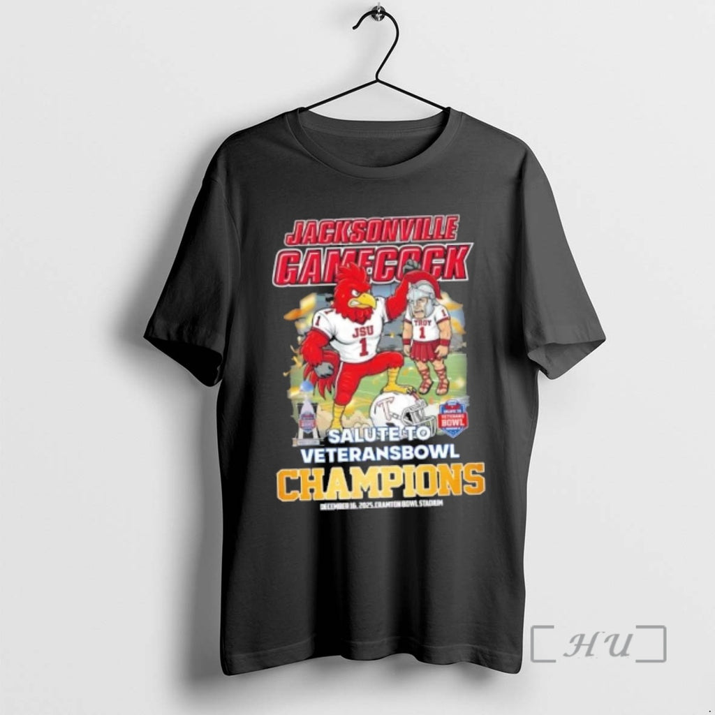 Officials Mascots Jacksonville State Gamecocks Salute To Veteransbowl Champions Cramton Bowl Stadium Premium T Shirts