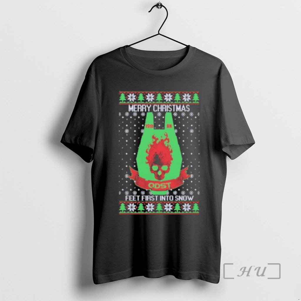 Officials Merry Xmas Feet First Into Snow Ugly Christmas Sweat
