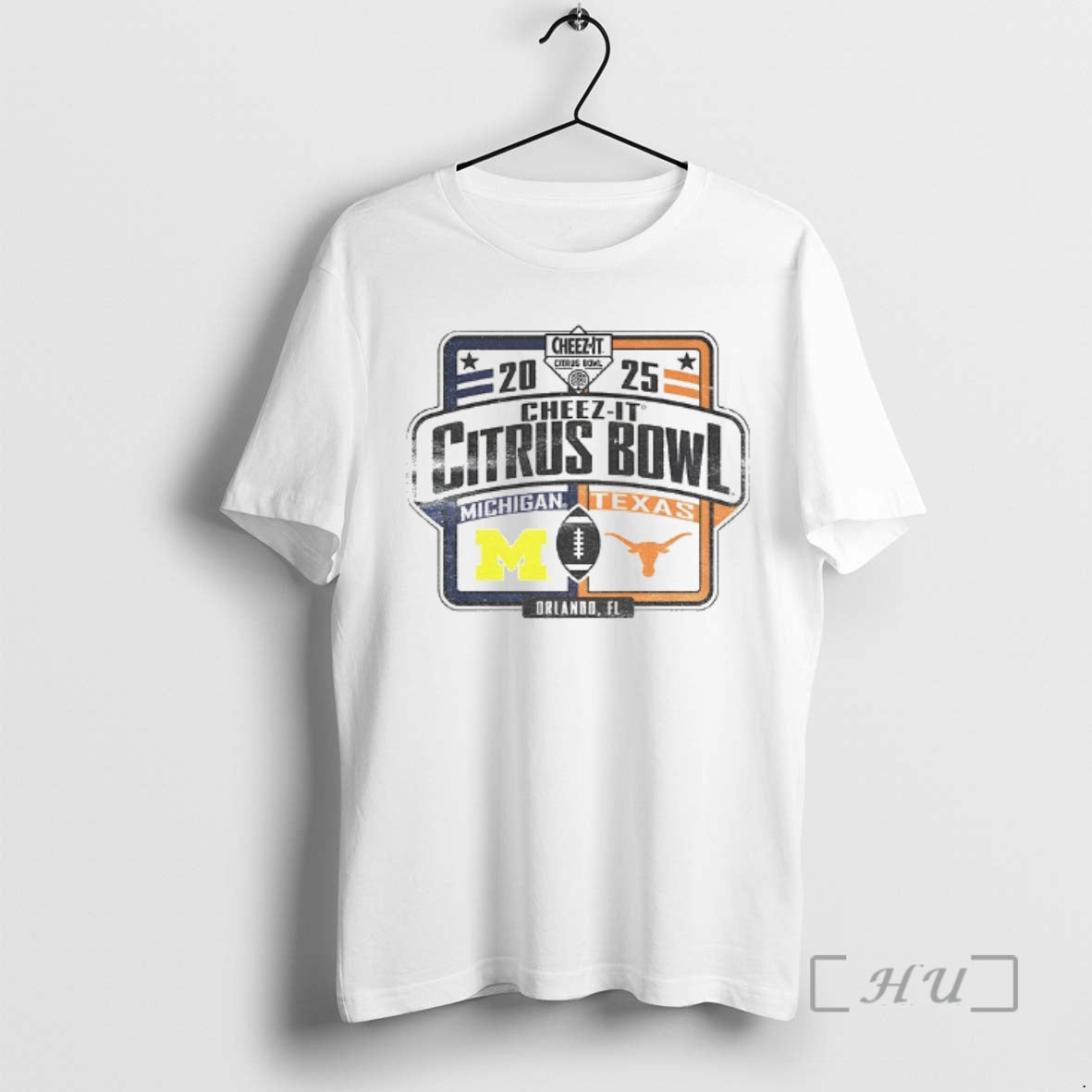 Officials Michigan Wolverines Vs Texas Longhorns Cheez It Citrus Bowl 2025 Logo Premium T Shirts