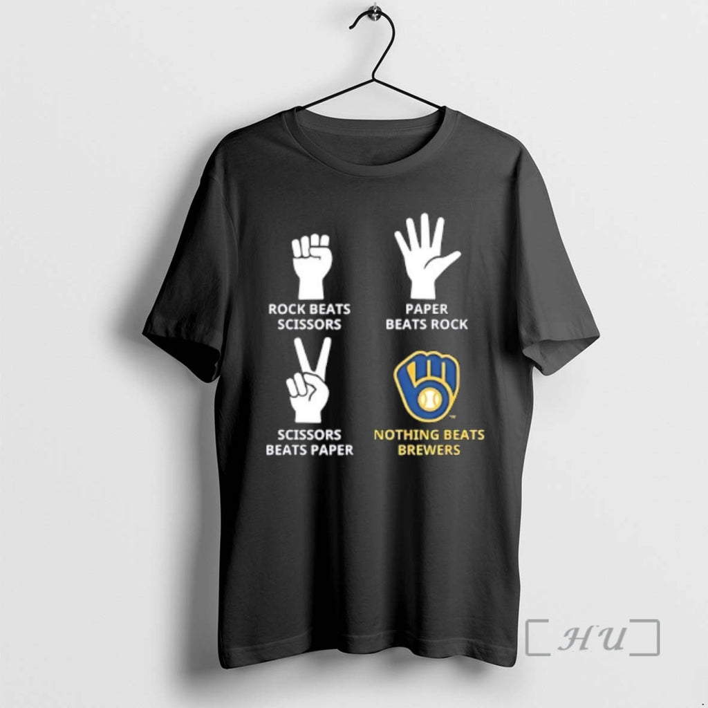 Officials Milwaukee Brewers Nothing Beats Rock Beats Scissors Paper Beats Rock Scissors Beats Paper Premium