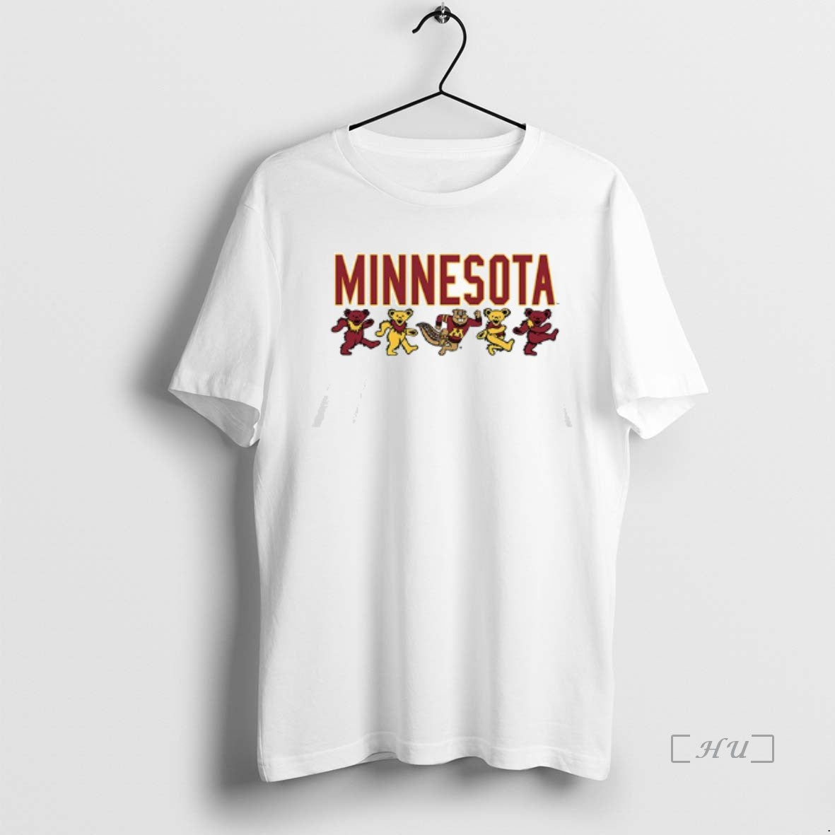 Officials Minnesota Golden Gophers X Grateful Dead Dancing Bears Logo Mascot Double Sided Graphic Premium