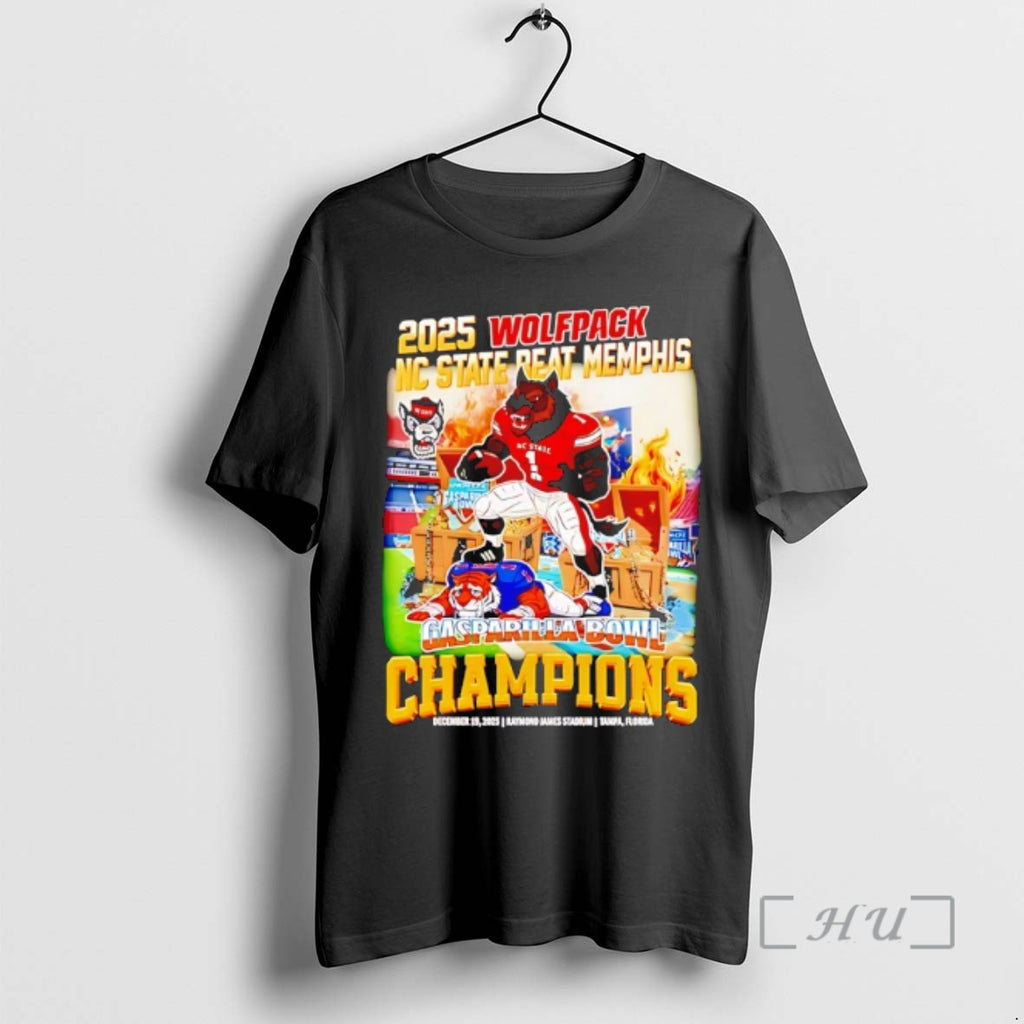 Officials Nc State Wolfpack Beat Memphis Tigers Gasparilla Bowl Champions 2025 Premium T Shirts Sweater