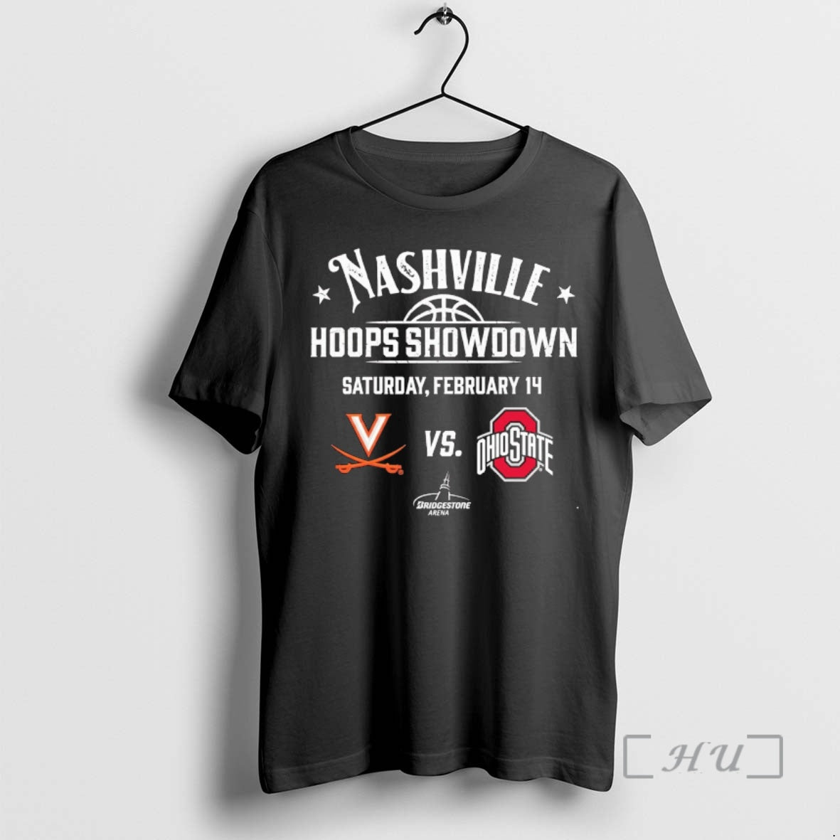 Officials Nashville Hoops Showdown Saturday February 14 2025 Virginia Vs Ohio State Premium T Shirts