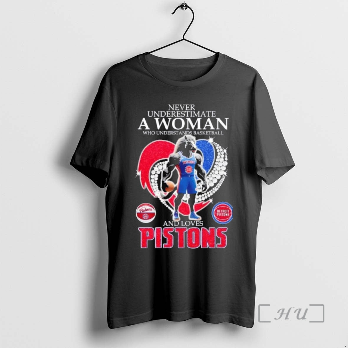 Officials Never Underestimate A Woman Who Understands Basketball And Loves Detroit Pistons Mascot Diamond Heart