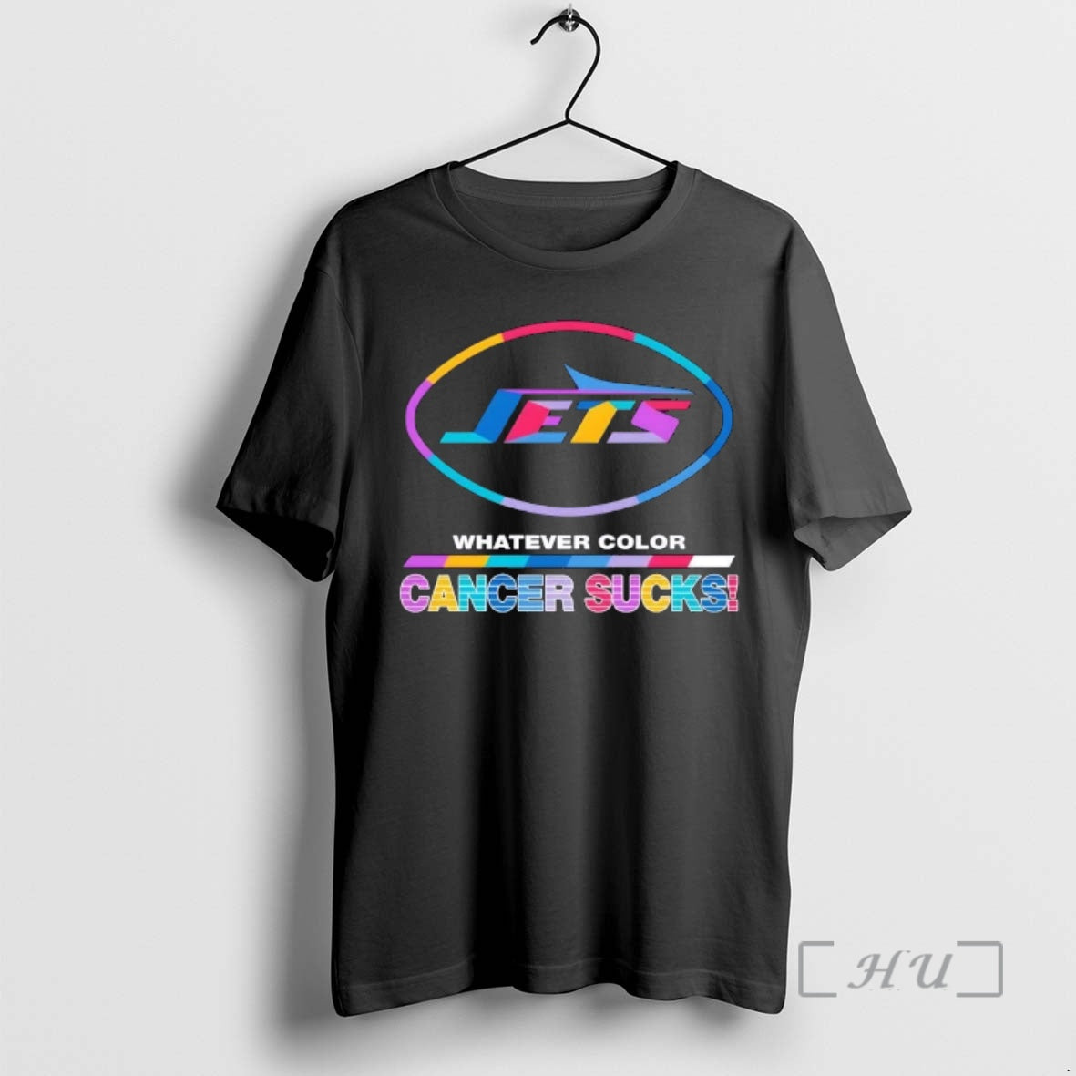 Officials New York Jets Football Whatever Color Cancer Sucks Logo Colors Premium T Shirts Sweater