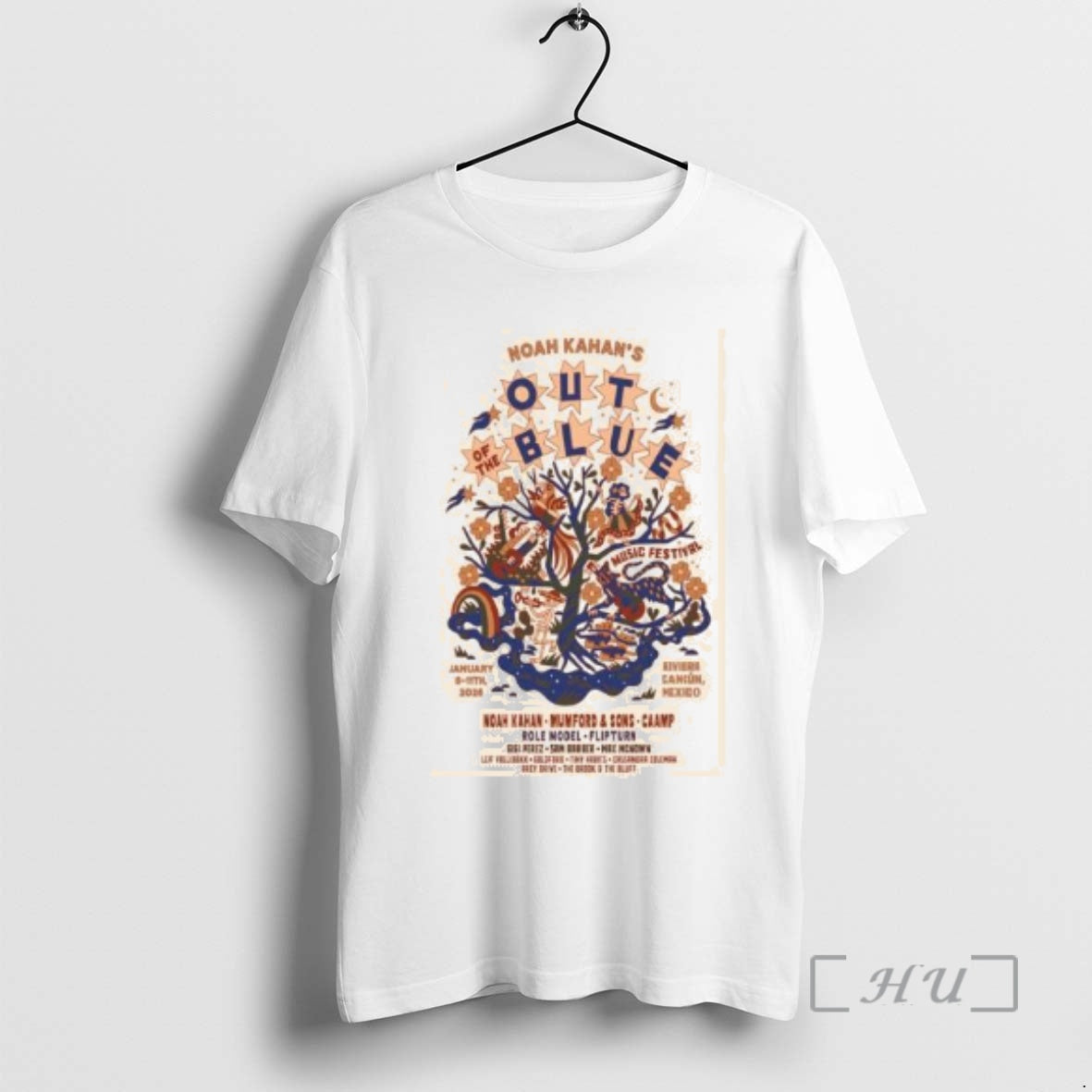 Officials Noah Kahan Riviera Cancun January 8 11 2026 Show Circle White Premium T Shirts