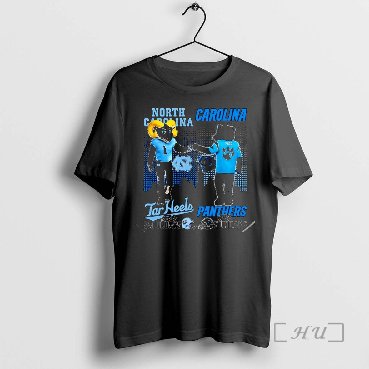 Officials North Carolina Tar Heels On Saturdays Vs Carolina Panthers On Sundays Mascot Skyline Christmas