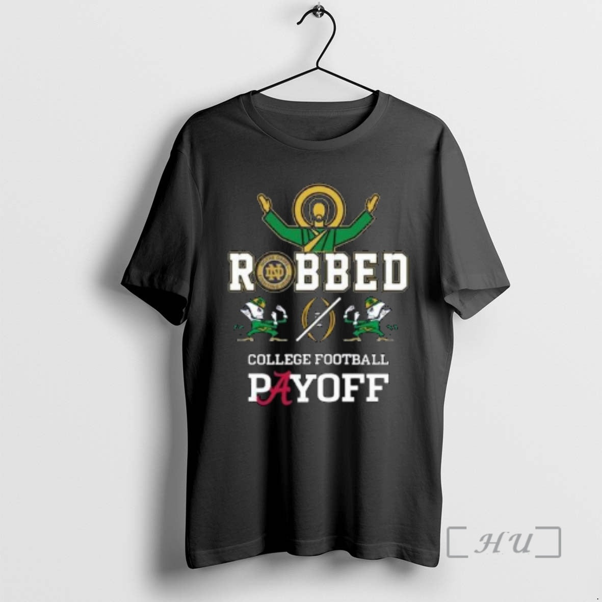 Officials Notre Dame Fighting Irish Jesus Robbed College Football Playoff 2025 Circle Black Premium