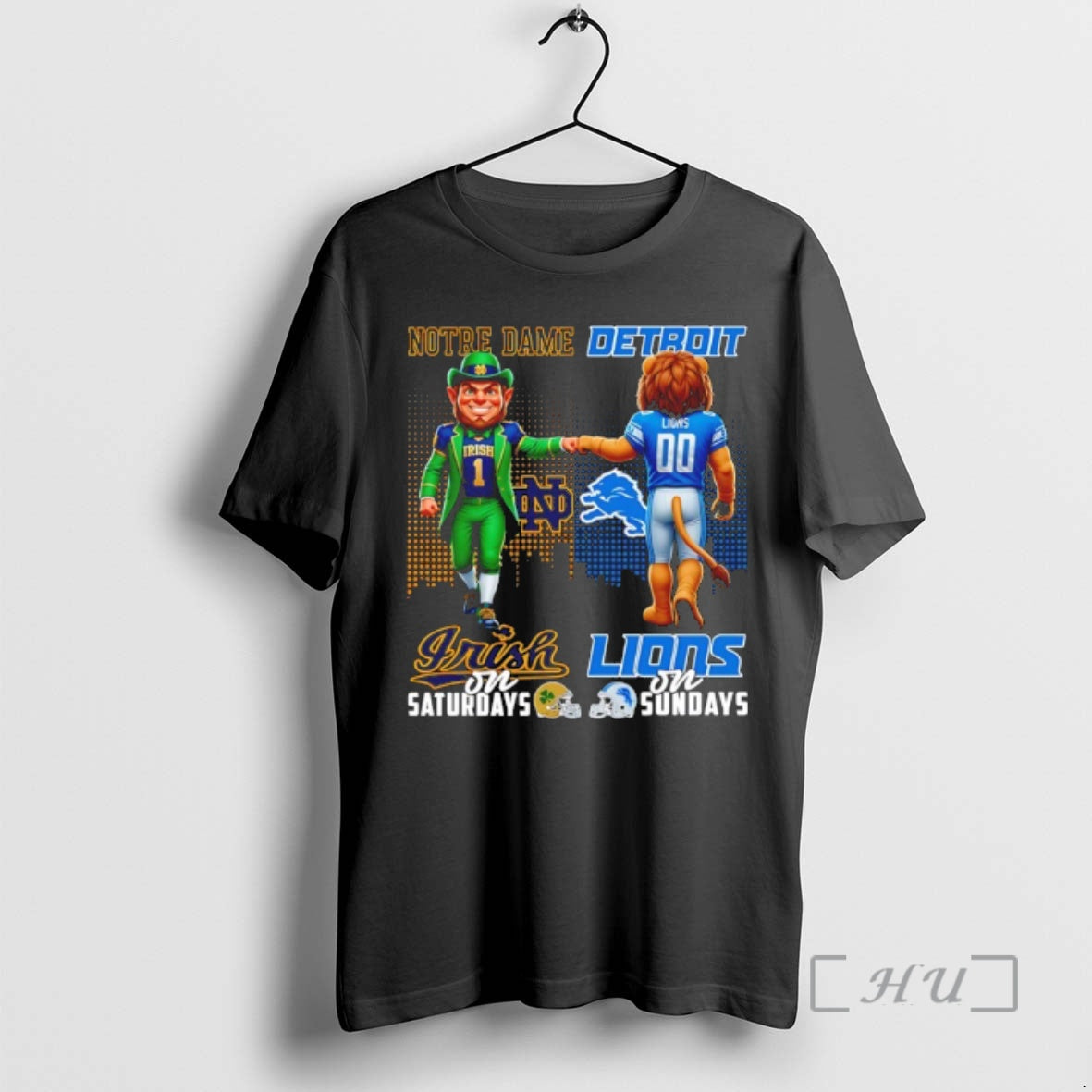 Officials Notre Dame Fighting Irish On Saturdays Vs Detroit Lions On Sundays Mascot Skyline Premium