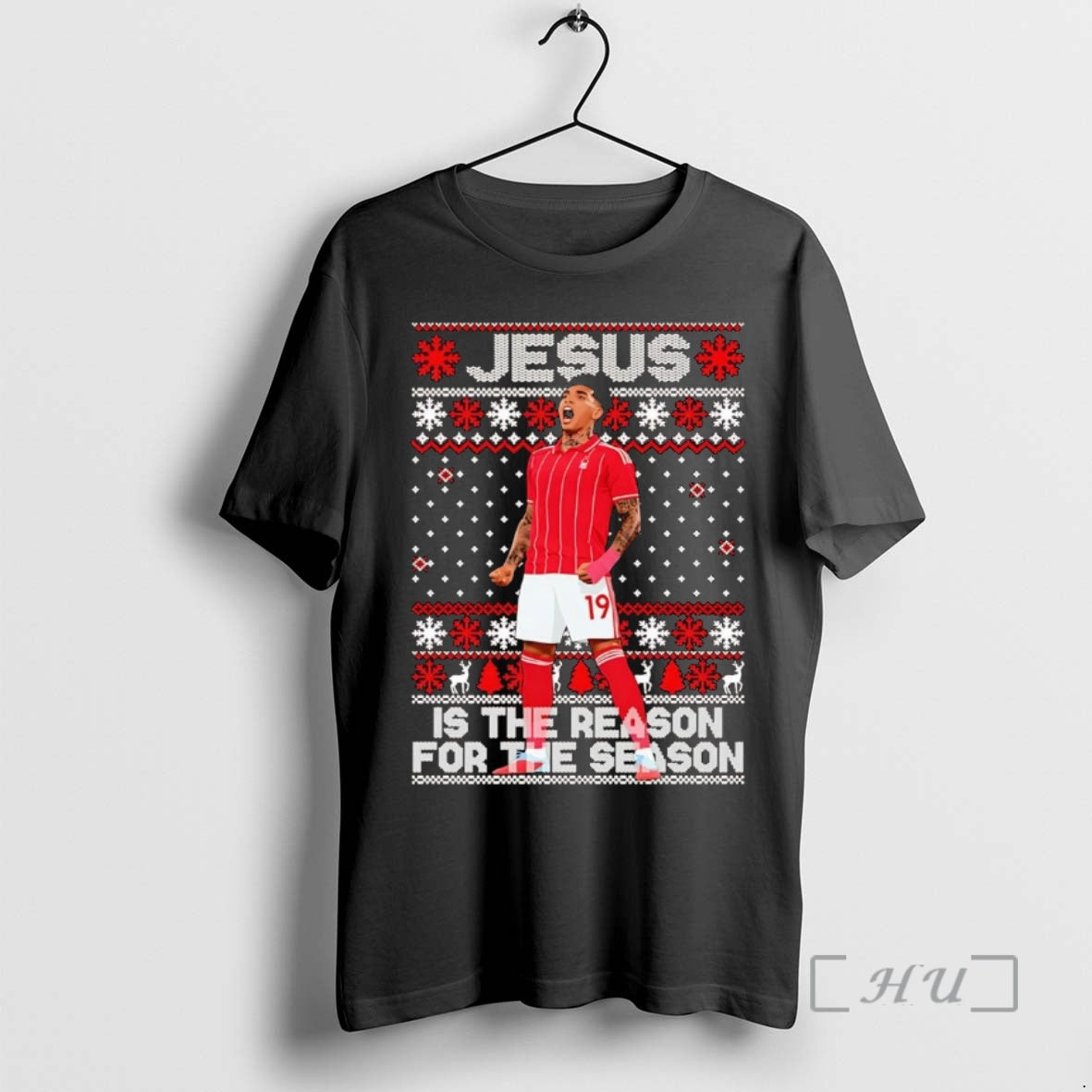 Officials Nottingham Forest Fc Jesus Is The Reason For The Season Christmas Premium T Shirts