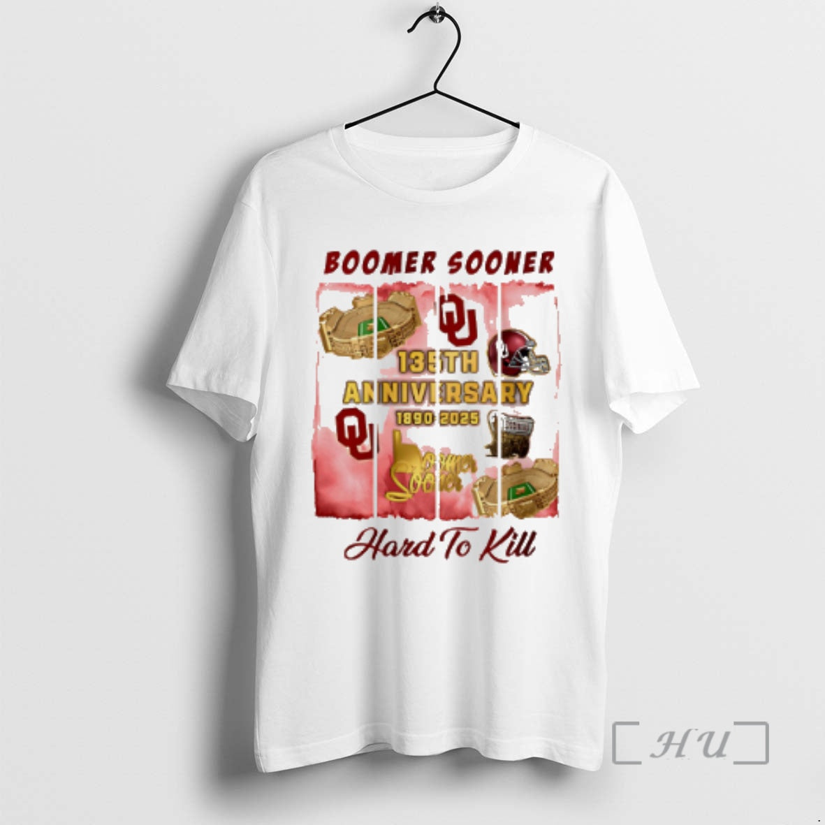 Officials Oklahoma Sooners 135th Anniversary 1890 2025 Boomer Sooner Hard To Kill Premium T Shirts