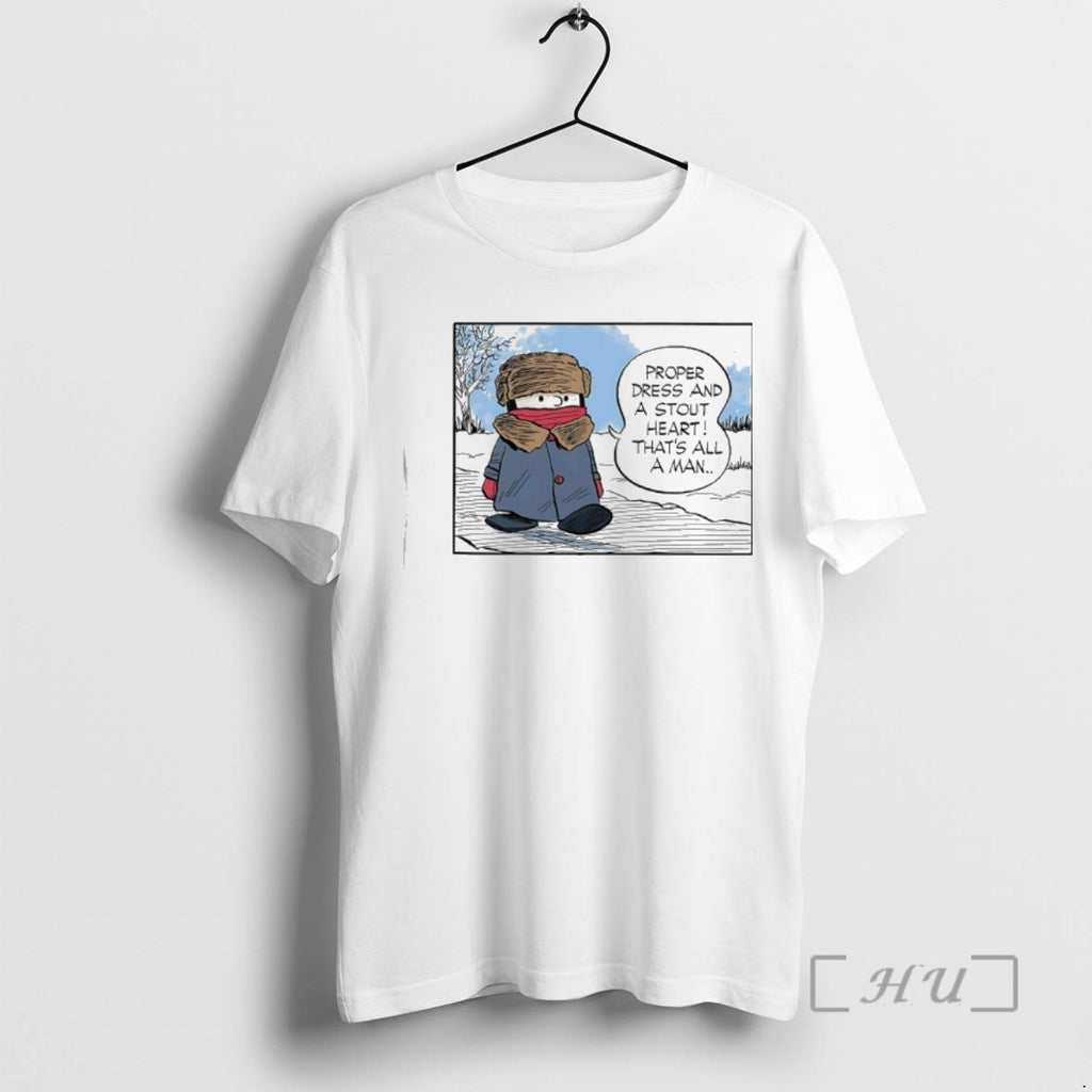 Officials Peanuts Proper Dress And A Stout Heart Thats All A Man Premium T Shirts