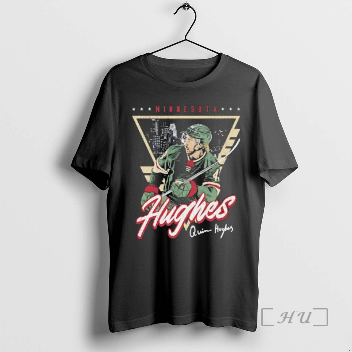 Officials Quinn Hughes Minnesota Wild Triangle Autographed Retro