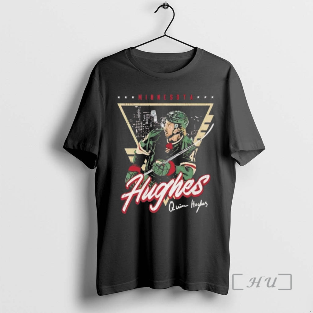 Officials Quinn Hughes Triangle Signature Minnesota Wild