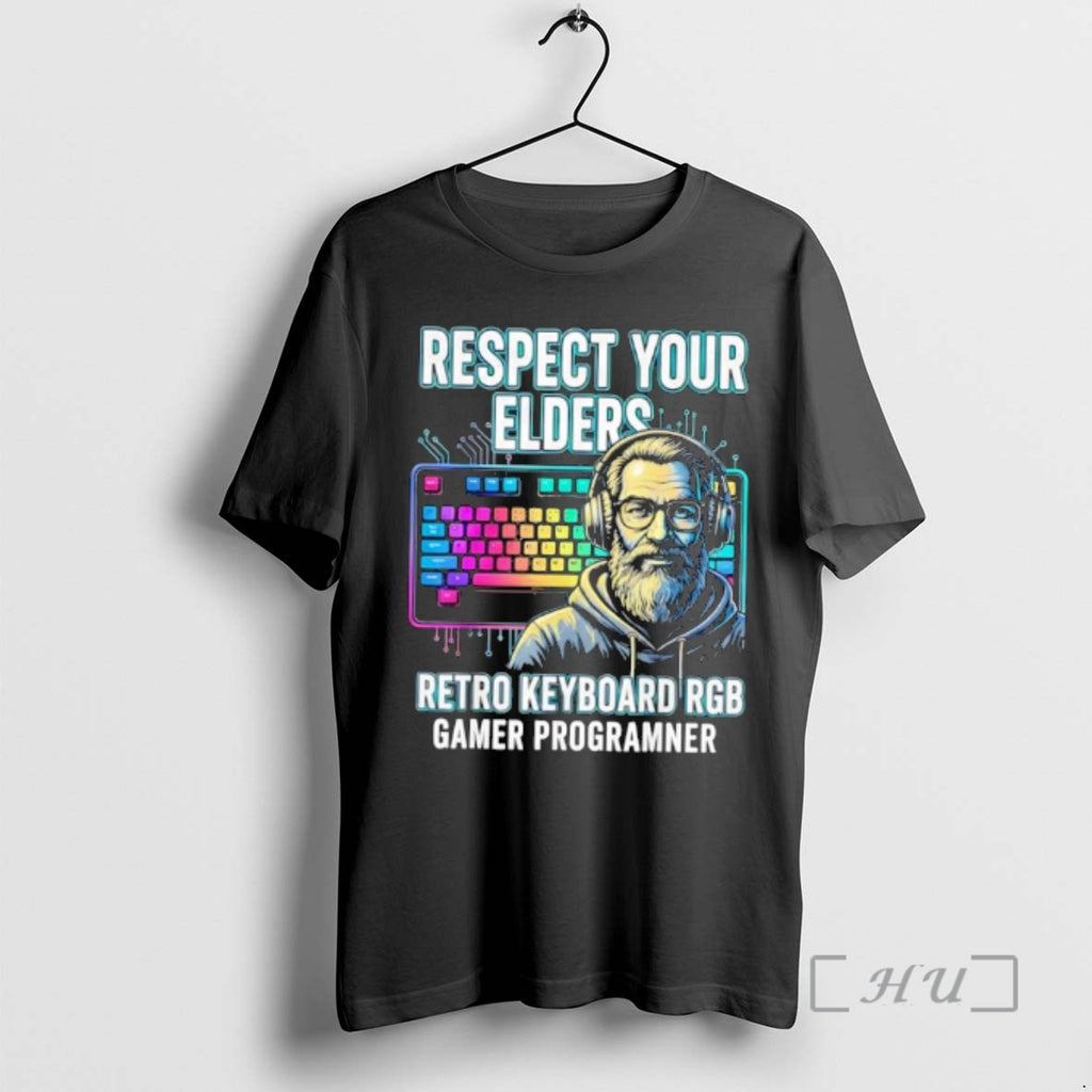 Officials Respect Your Elders Retro Keyboard Rgb Gamer Programmer