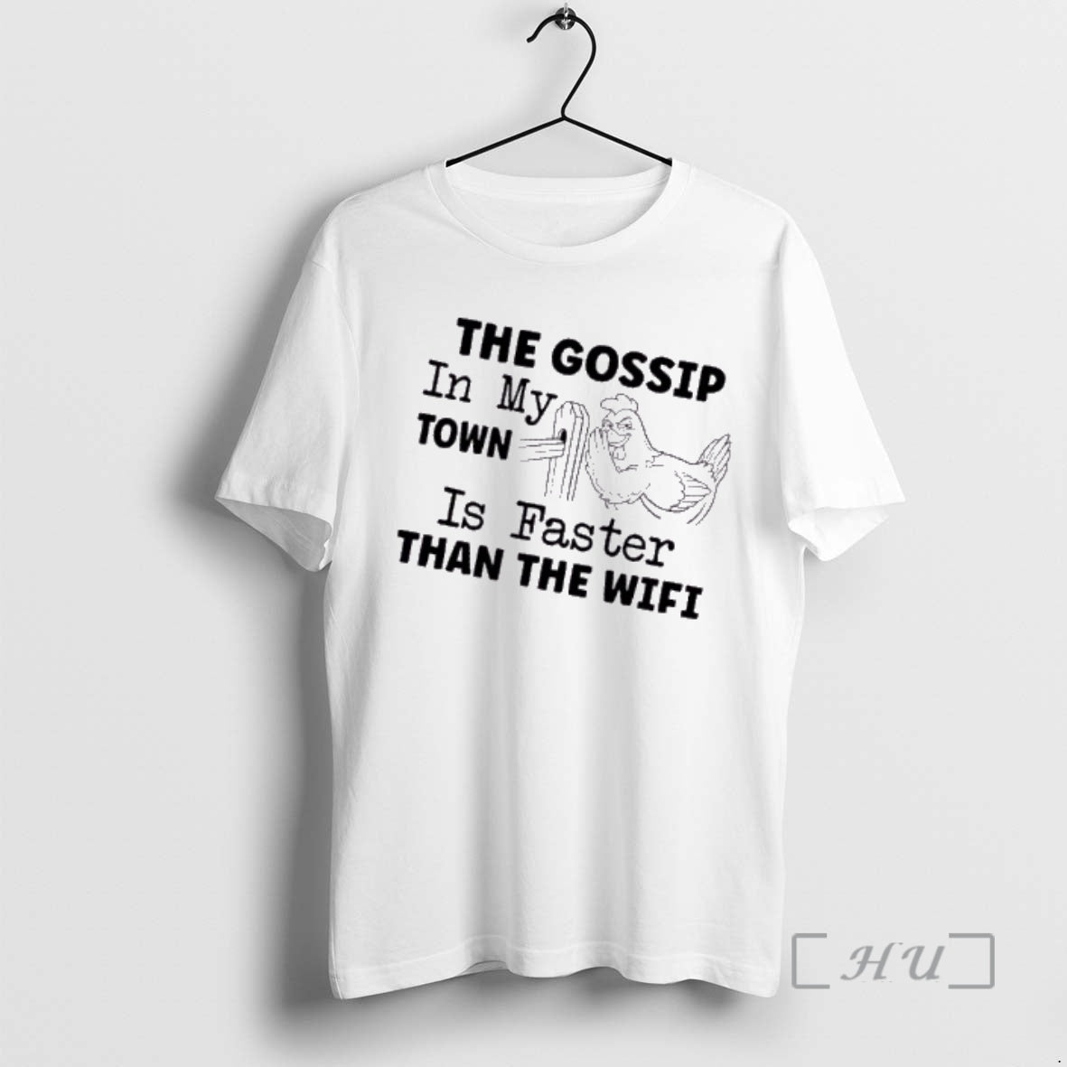 Officials Rooster The Gossip In My Town Is Faster Than The Wifi Premium T Shirts