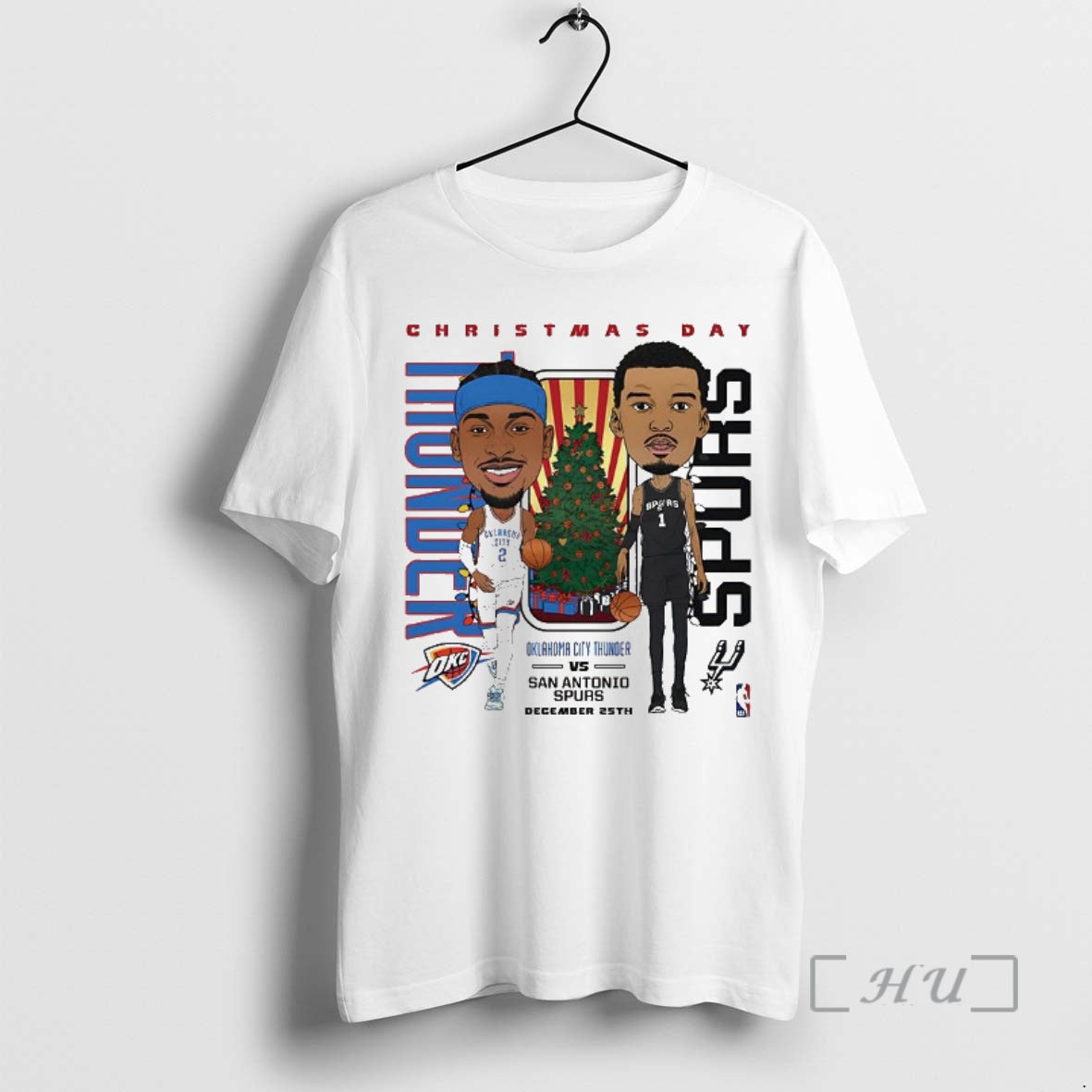 Officials San Antonio Spurs Vs Oklahoma City Thunder 2025 Nba Christmas Day Match Up Caricature