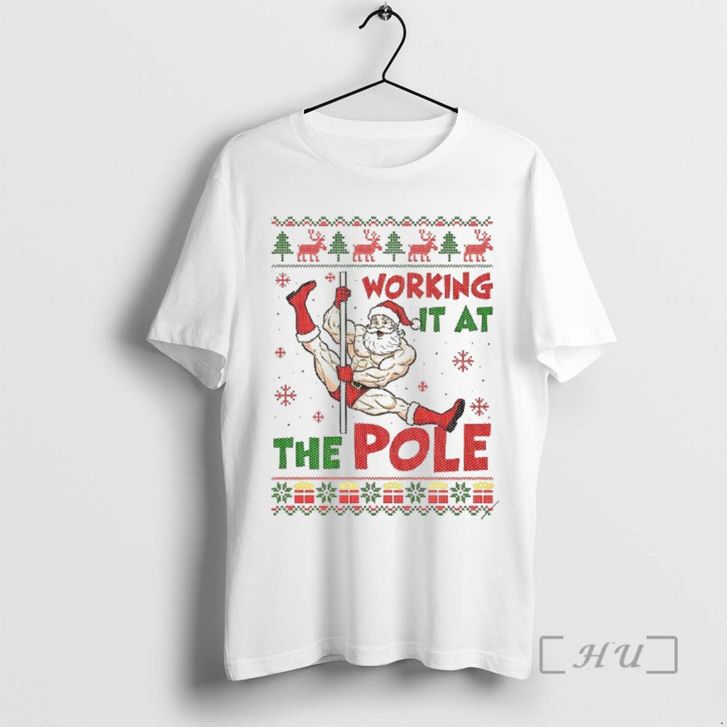 Officials Santa Dancing Working It At The Pole Ugly Christmas