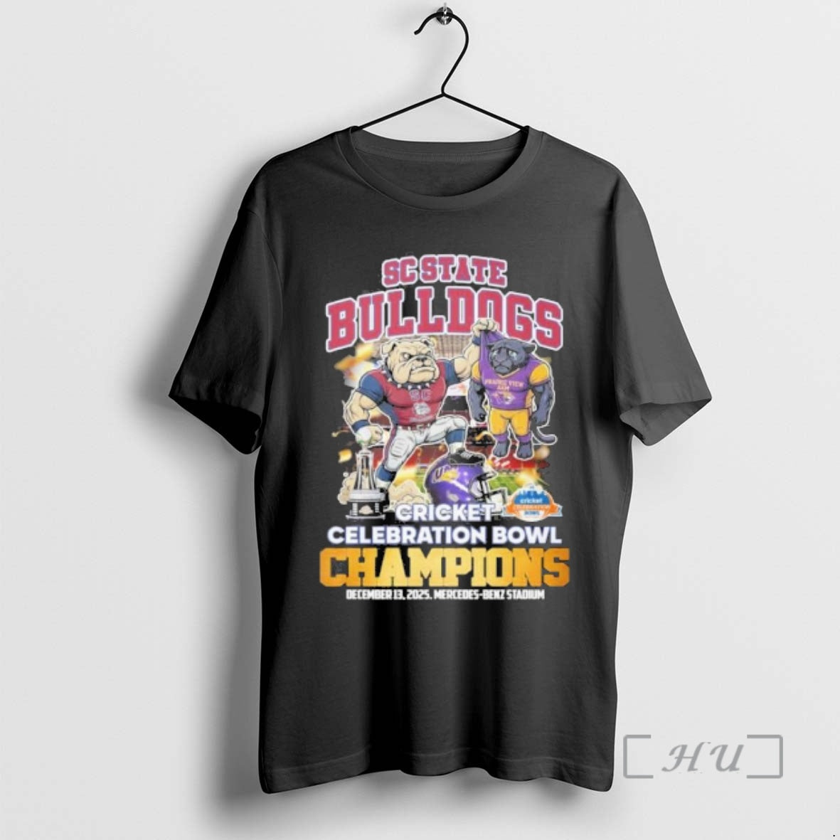 Officials Sc State Bulldogs Beat Prairie View Am Mascot Celebration Bowl Champions Premium T Shirts