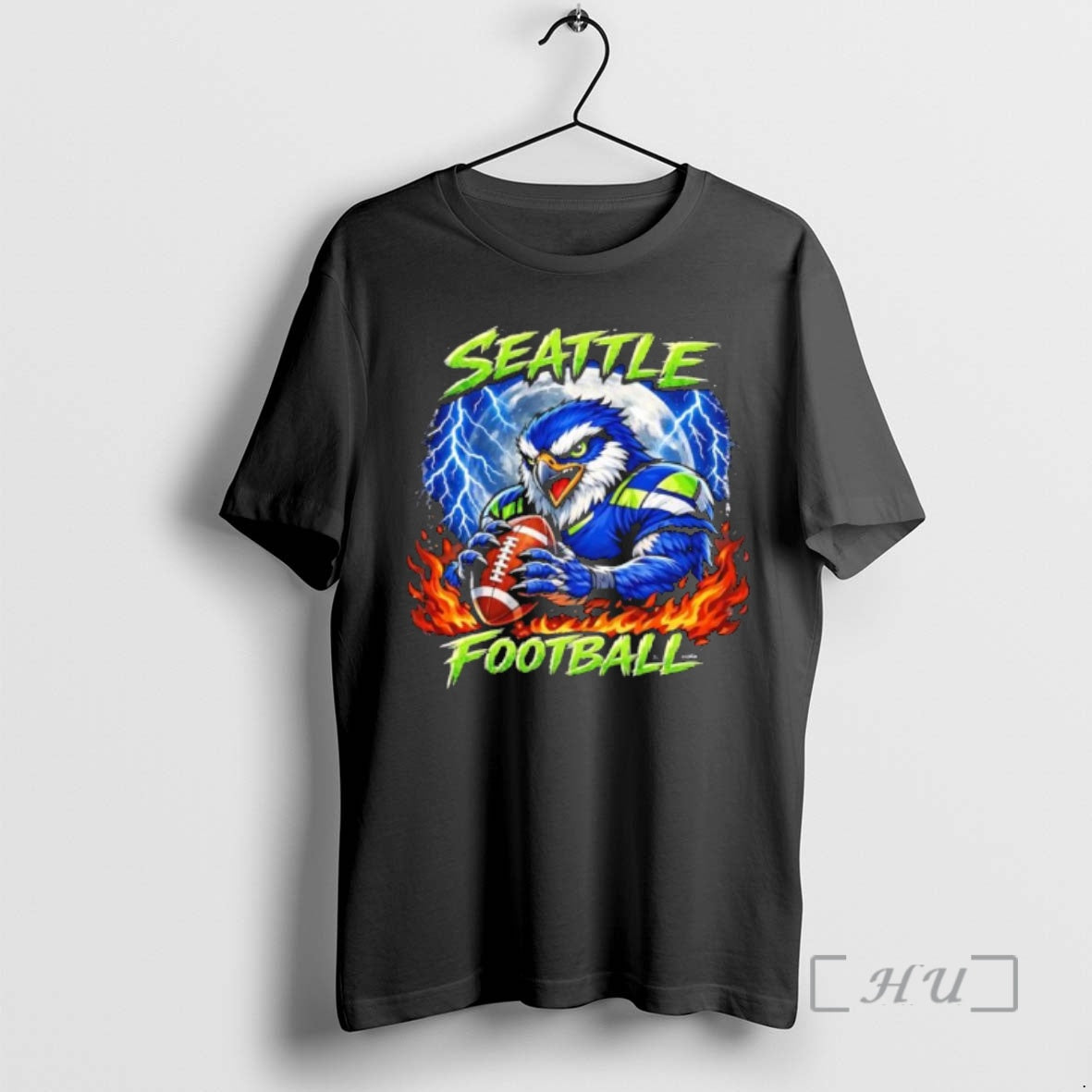 Officials Seattle Football Fierce Eagle Full Moon Lightning Fire