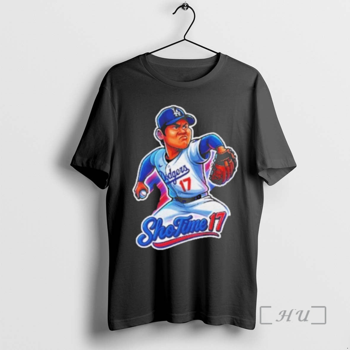 Officials Shohei Ohtani La Dodgers Cartoon Caricature Los Angeles Dodgers Mlb Baseball Premium T Shirts