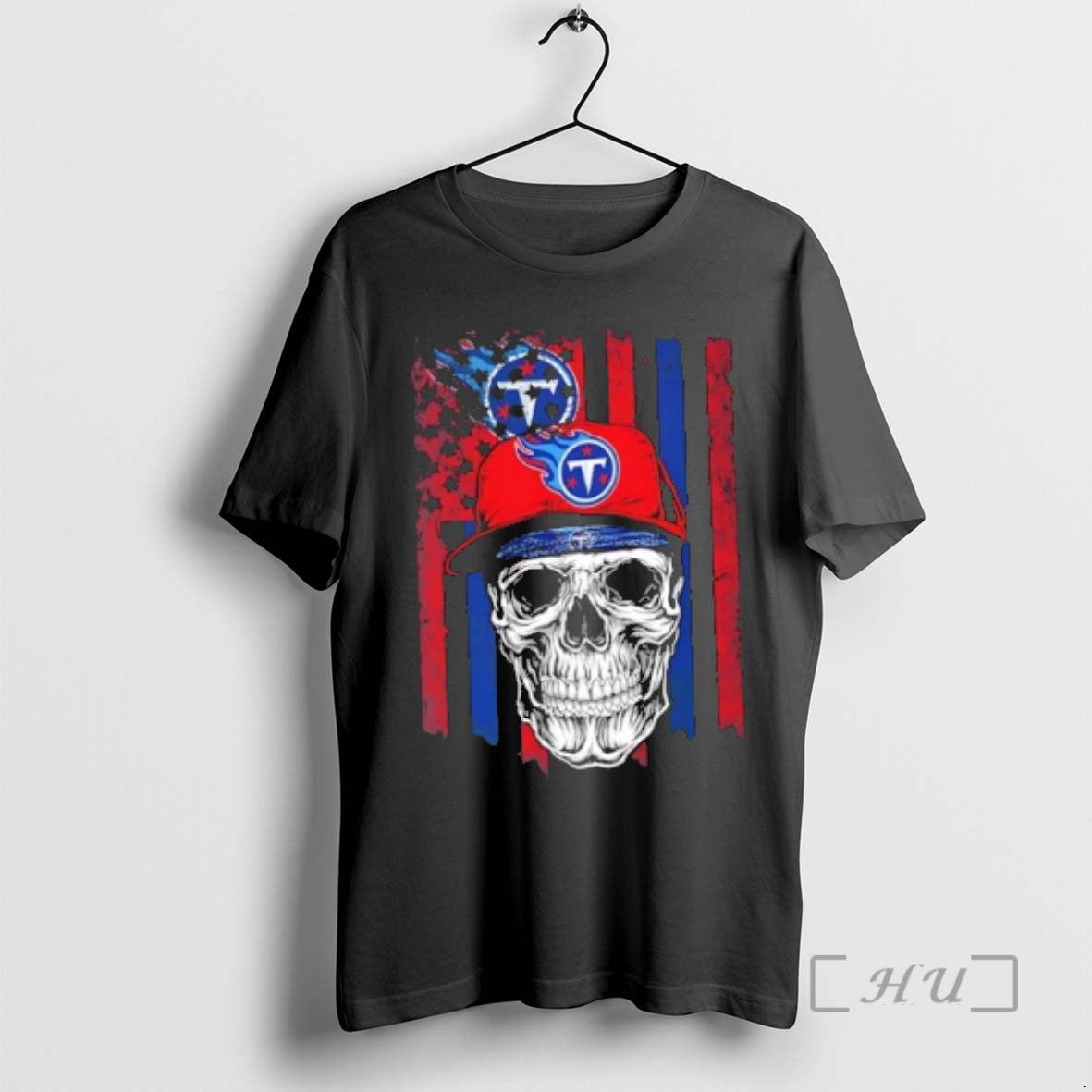Officials Skull Wearing A Cap Tennessee Titans Us Flag