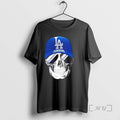 Officials Skull Wearing A Cap Los Angeles Dodgers And Smiling With Fans Premium T Shirts