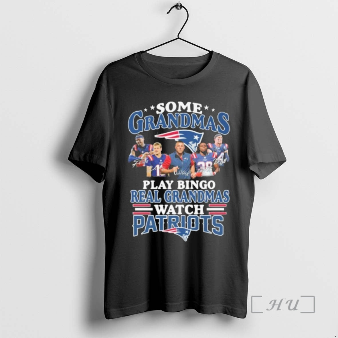 Officials Some Grandmas Team Player Signature Play Bingo Real Grandmas Watch Patriots Premium T Shirts