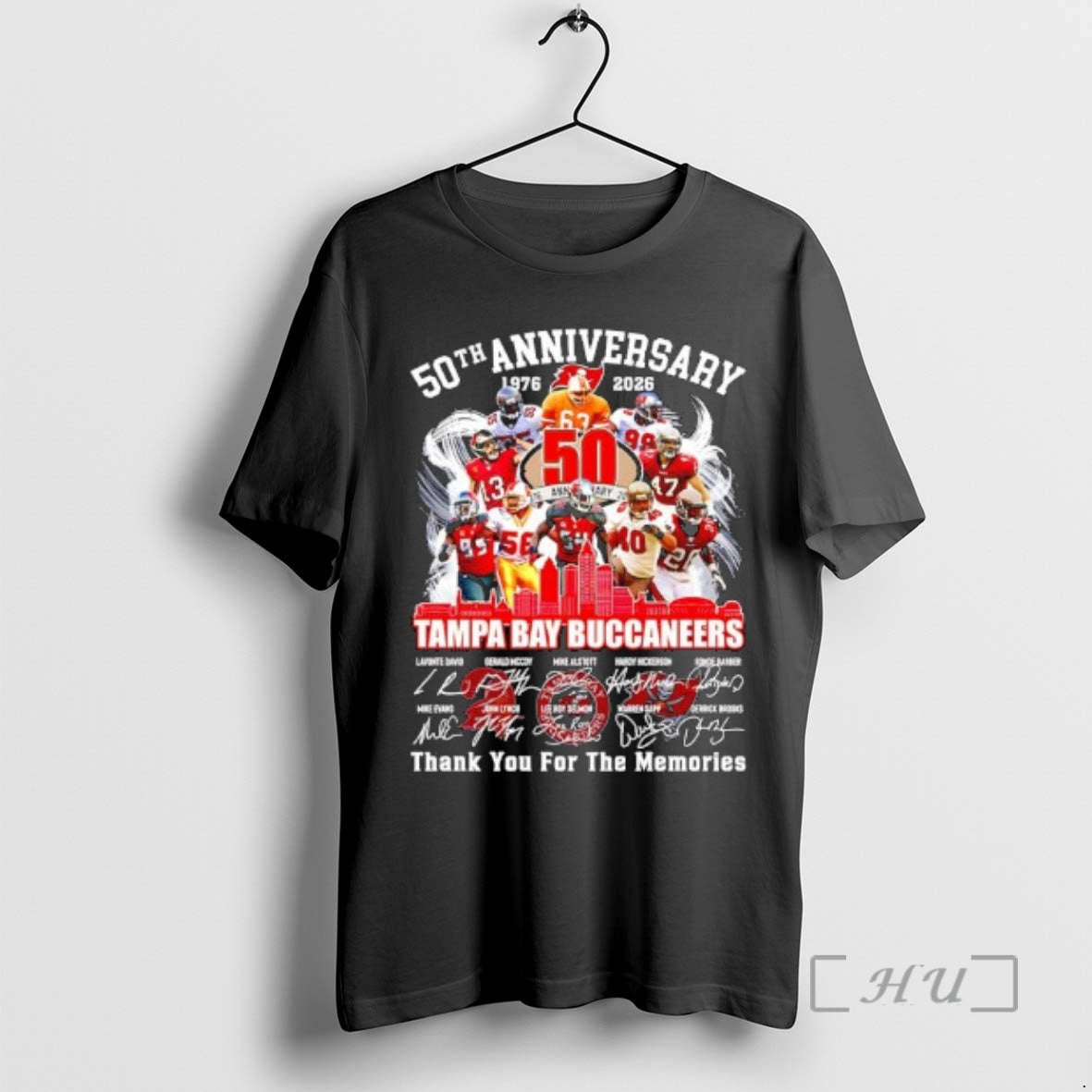 Officials Tampa Bay Buccaneers 50th Anniversary List Of Names And Signatures Premium T Shirts Sweater