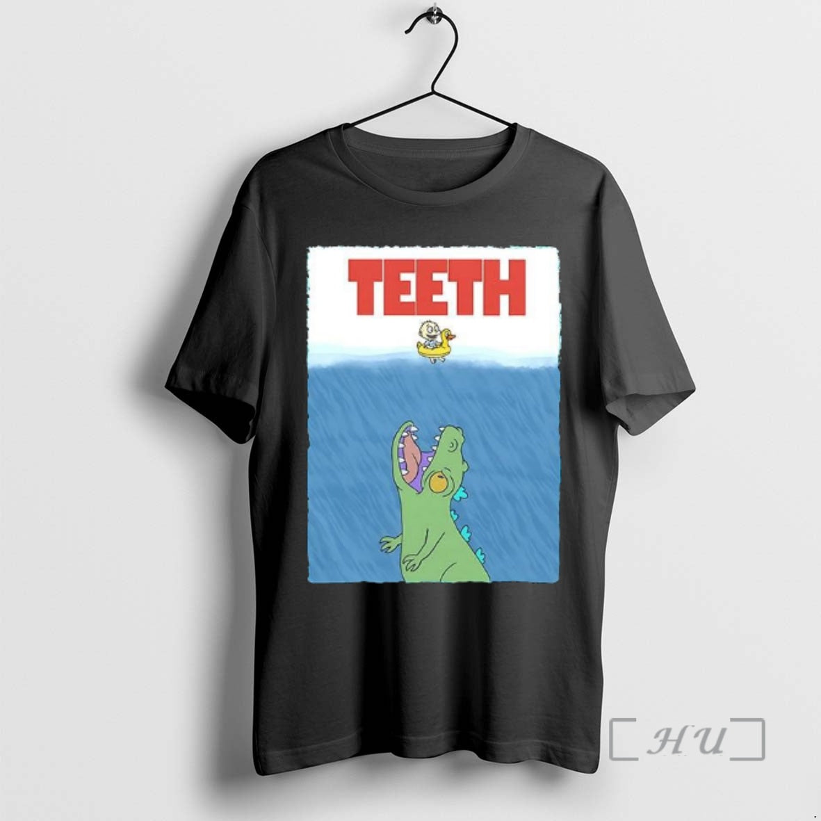 Officials Teeth Reptar And Tommy Pickles Rugrats Cartoon Jaws Parody Woman Premium T Shirts Sweater