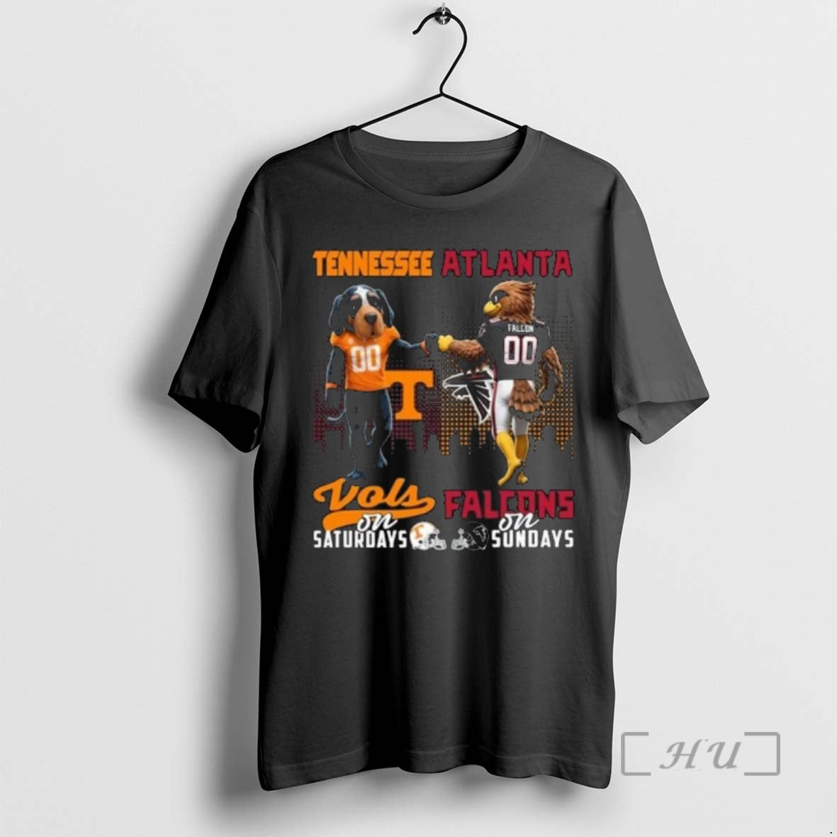 Officials Tennessee Volunteers On Saturdays X Atlanta Falcons On Sundays Mascot 2025 Premium T Shirts