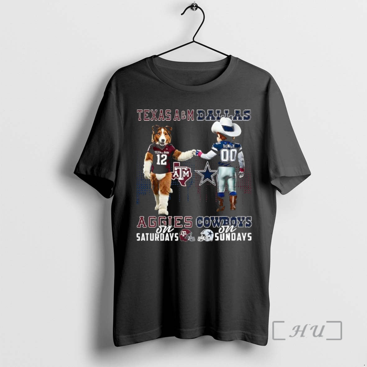 Officials Texas Am Aggies On Saturdays Vs Dallas Cowboys On Sundays Mascot Premium T Shirts