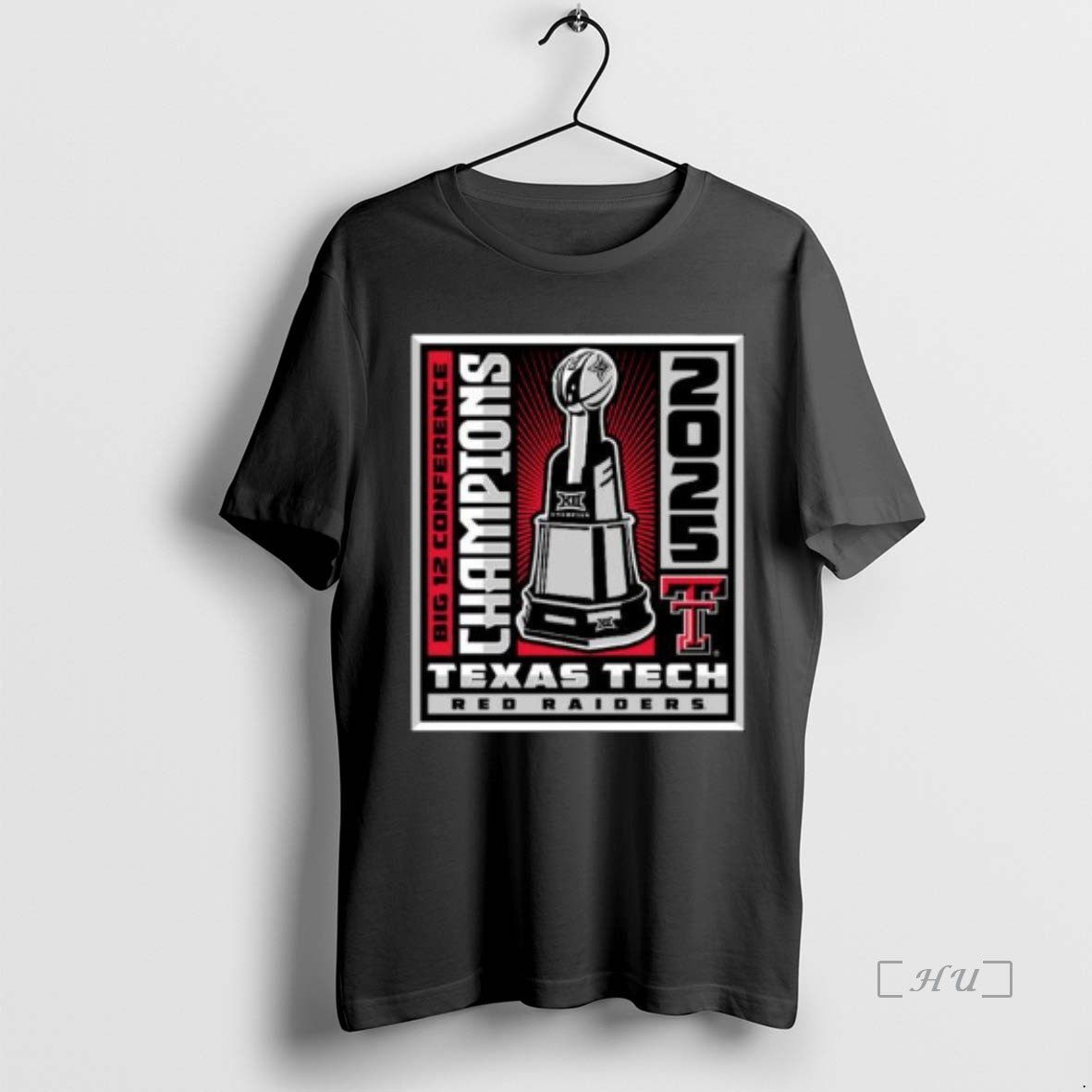 Officials Texas Tech Red Raiders 2025 Big 12 Champions Winner Win Trophy Circle Black Premium