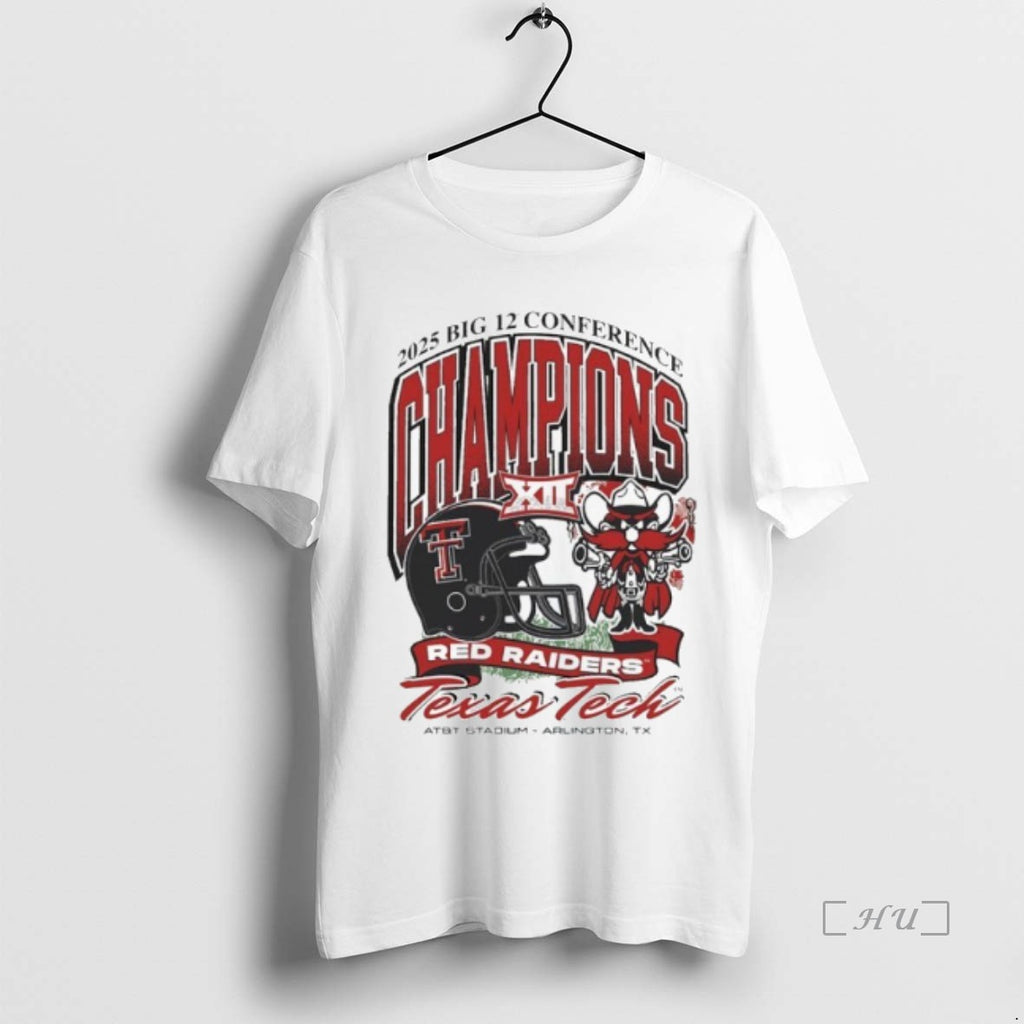 Officials Texas Tech Red Raiders 2025 Big 12 Football Champions Mascot Premium T Shirts Sweater