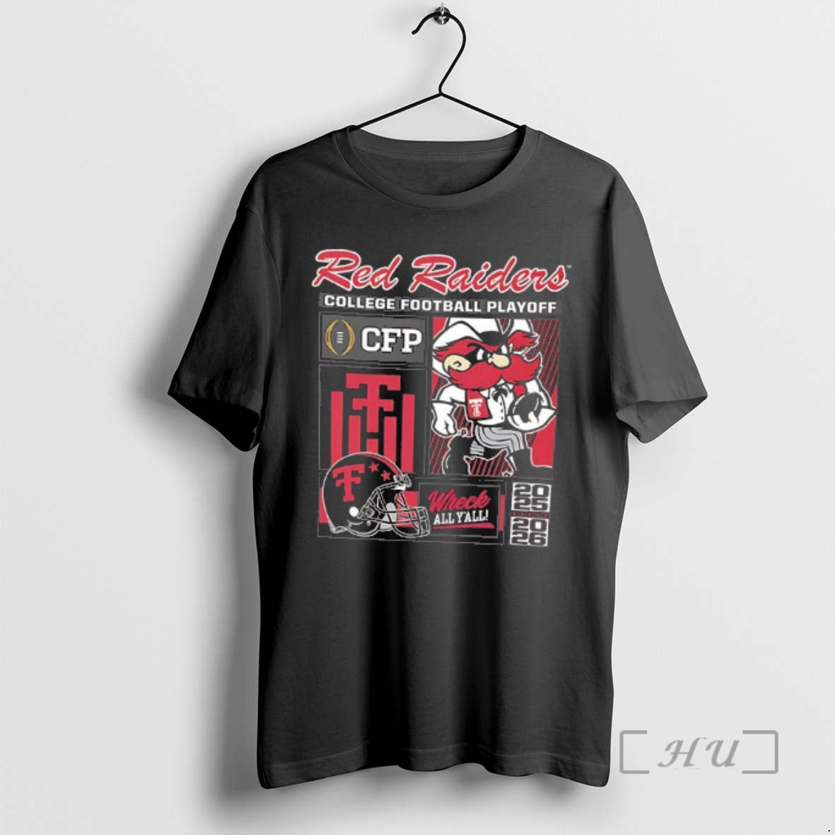 Officials Texas Tech Red Raiders 2025 Cfp Wreck All Yall 2 Sided Premium T Shirts