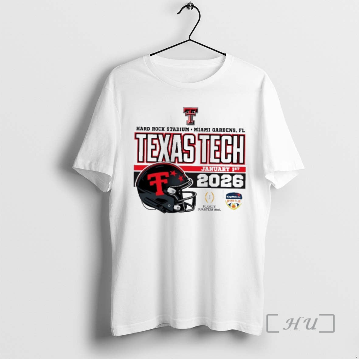 Officials Texas Tech Red Raiders 2026 Cfp Quarterfinal Capital One Orange Bowl Helmet Premium