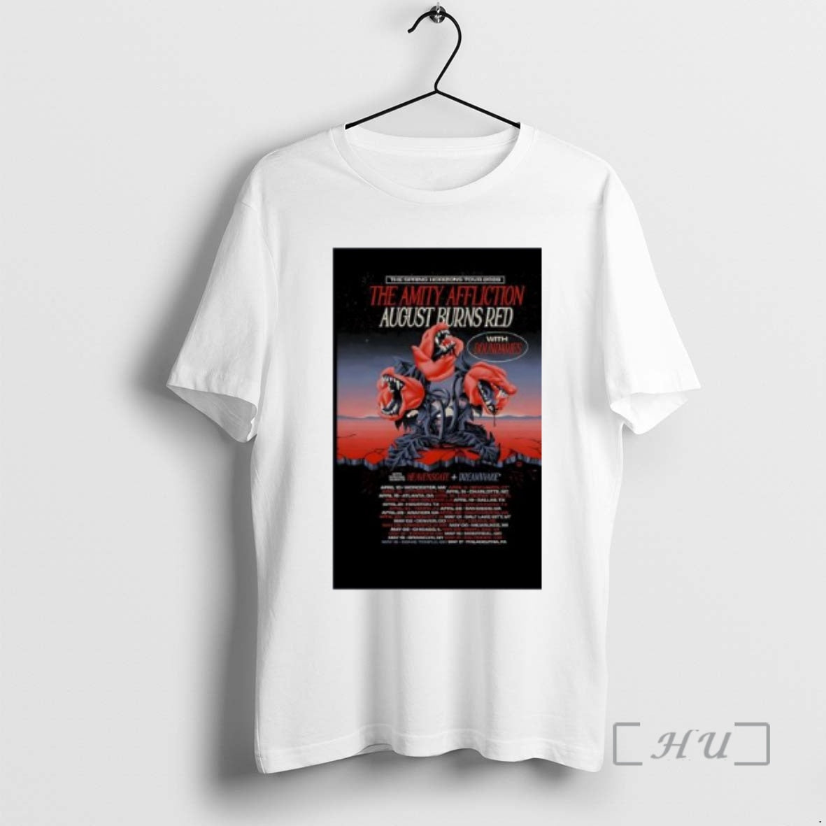 Officials The Amity Affliction And August Burns Red North America Tour 2026 Premium T Shirts