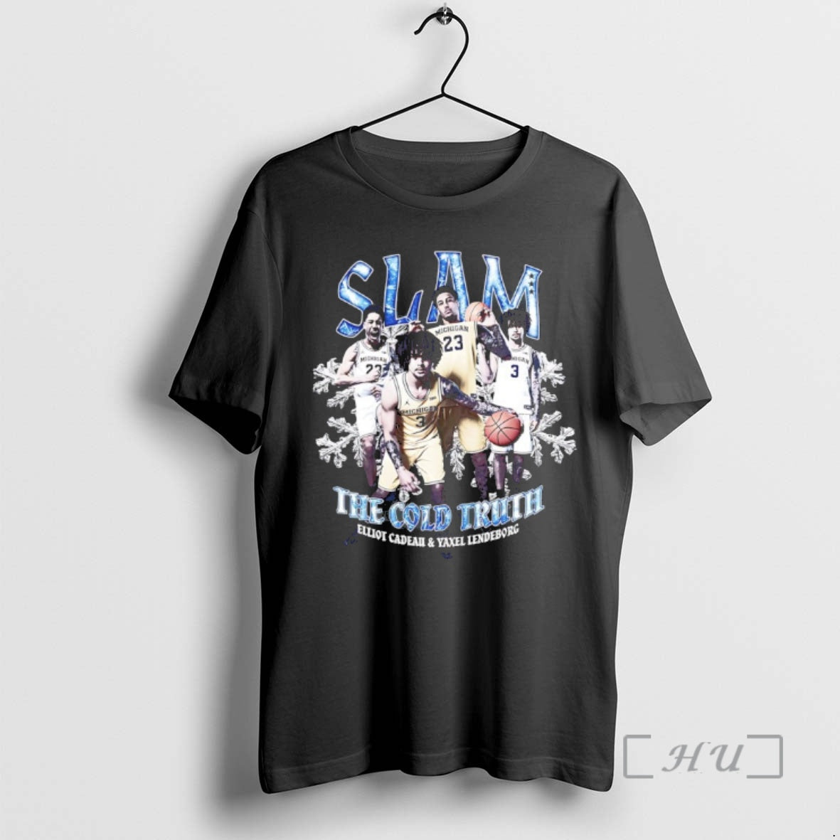 Officials The Cold Truth Yaxel Lendeborg And Elliot Cadeau Michigan Wolverines Slam Premium T Shirts