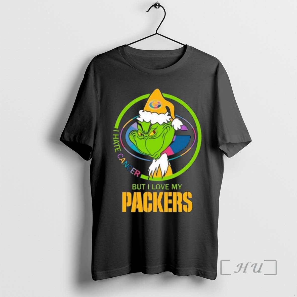Officials The Grinch I Hate Cancer But I Love My Green Bay Packers Merry Christmas