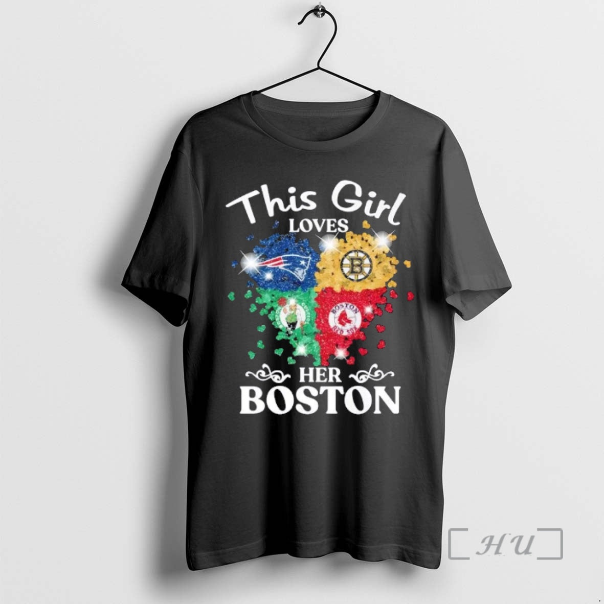 Officials This Girl Loves Her Boston City Sports Logos Combine Hearts Premium T Shirts Sweater