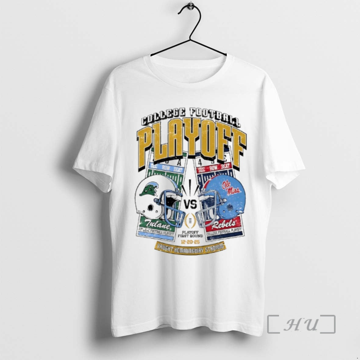 Officials Tulane Vs Ole Miss 2025 College Football Playoff Helmet Ticket Premium T Shirts Sweater