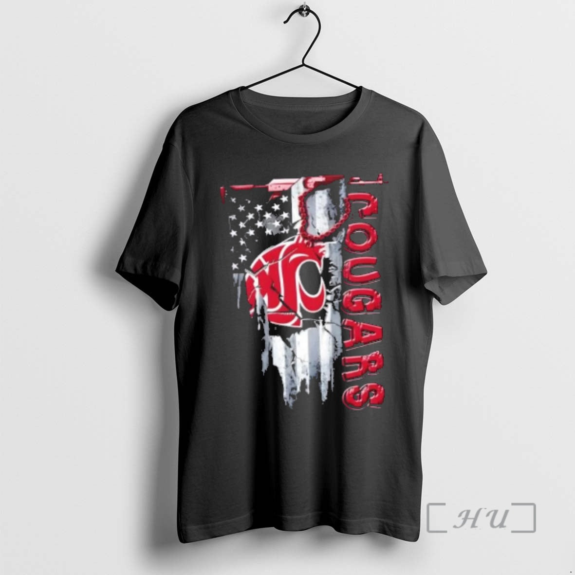 Officials Washington State Cougars Football Battle Shattered Usa Flag Rip Design Premium T Shirts Sweater