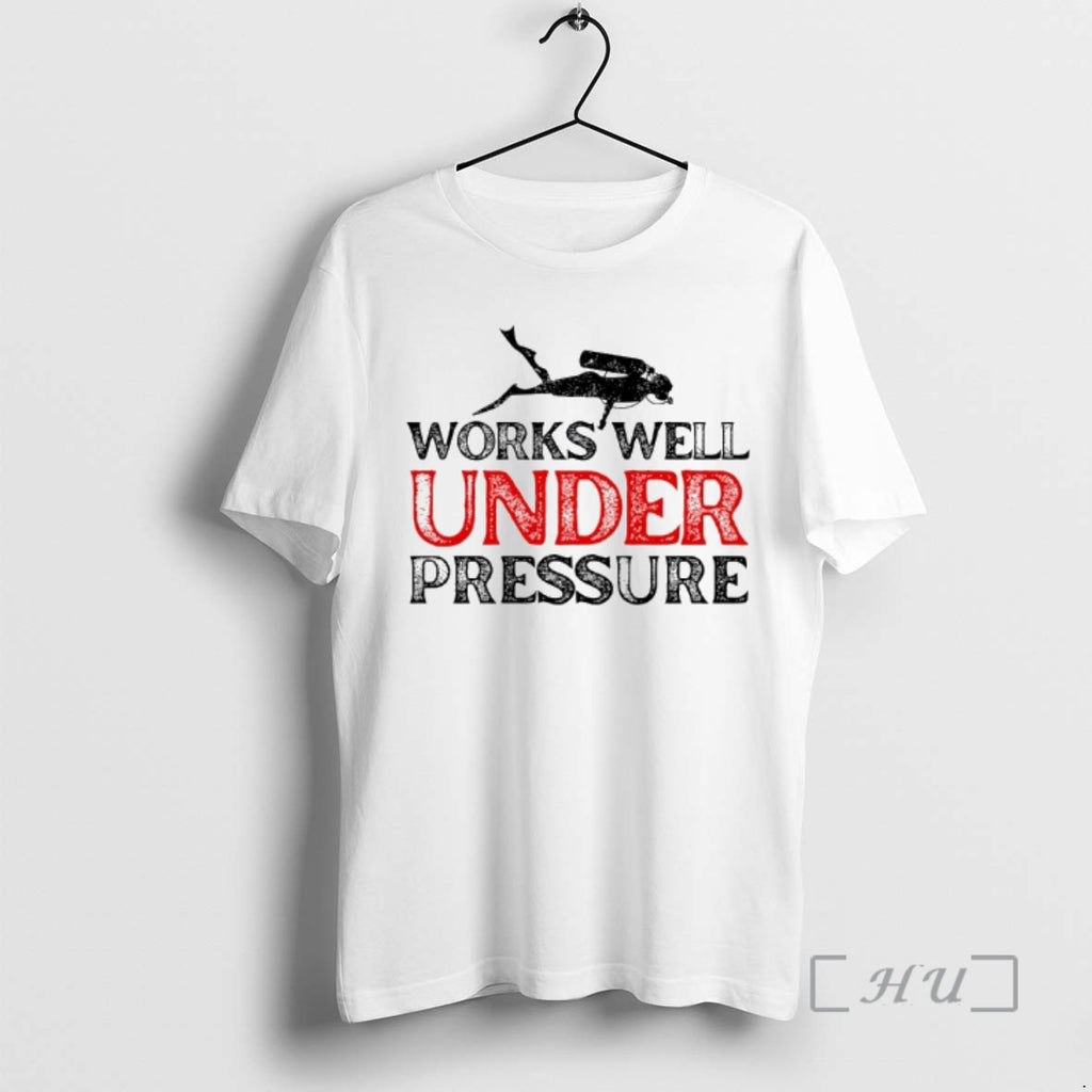 Officials Works Well Under Pressure A Silhouette Of A Scuba Diver Premium T Shirts Sweater