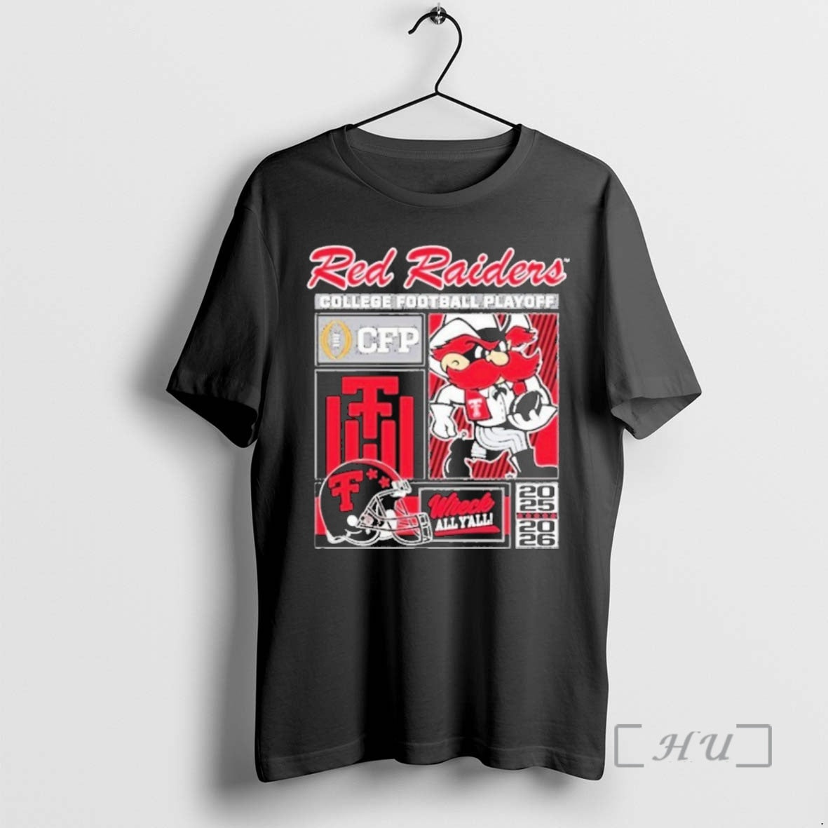 Officials Texas Tech Red Raiders Cfp Wreck All Yall 2025 2026 Mascot Premium T Shirts