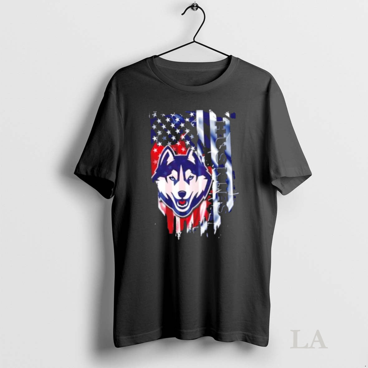 Original Connecticut Huskies Football X American Flag
